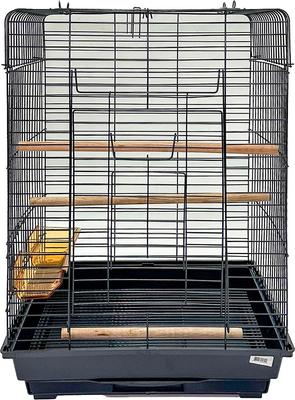 Show full view: YML Open Flat Top Bird Cage, Large, Black slide 3 of 4