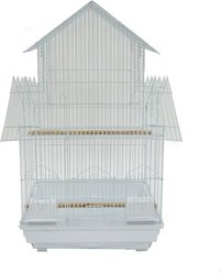 YML Pagoda Top Bird Cage, White, Large