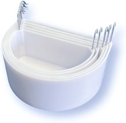 YML Plastic Multi-Size Seed & Water Bird Feeding Cups with Hooks, White, 5 count