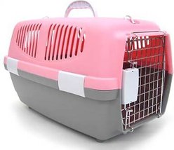 YML Plastic Small Animal Carrier Crate, Pink