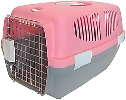 YML Plastic Small Animal Carrier Crate, Pink slide 2 of 2