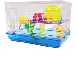 YML Rectangle Hamster Habitat Cage & Accessories, Blue