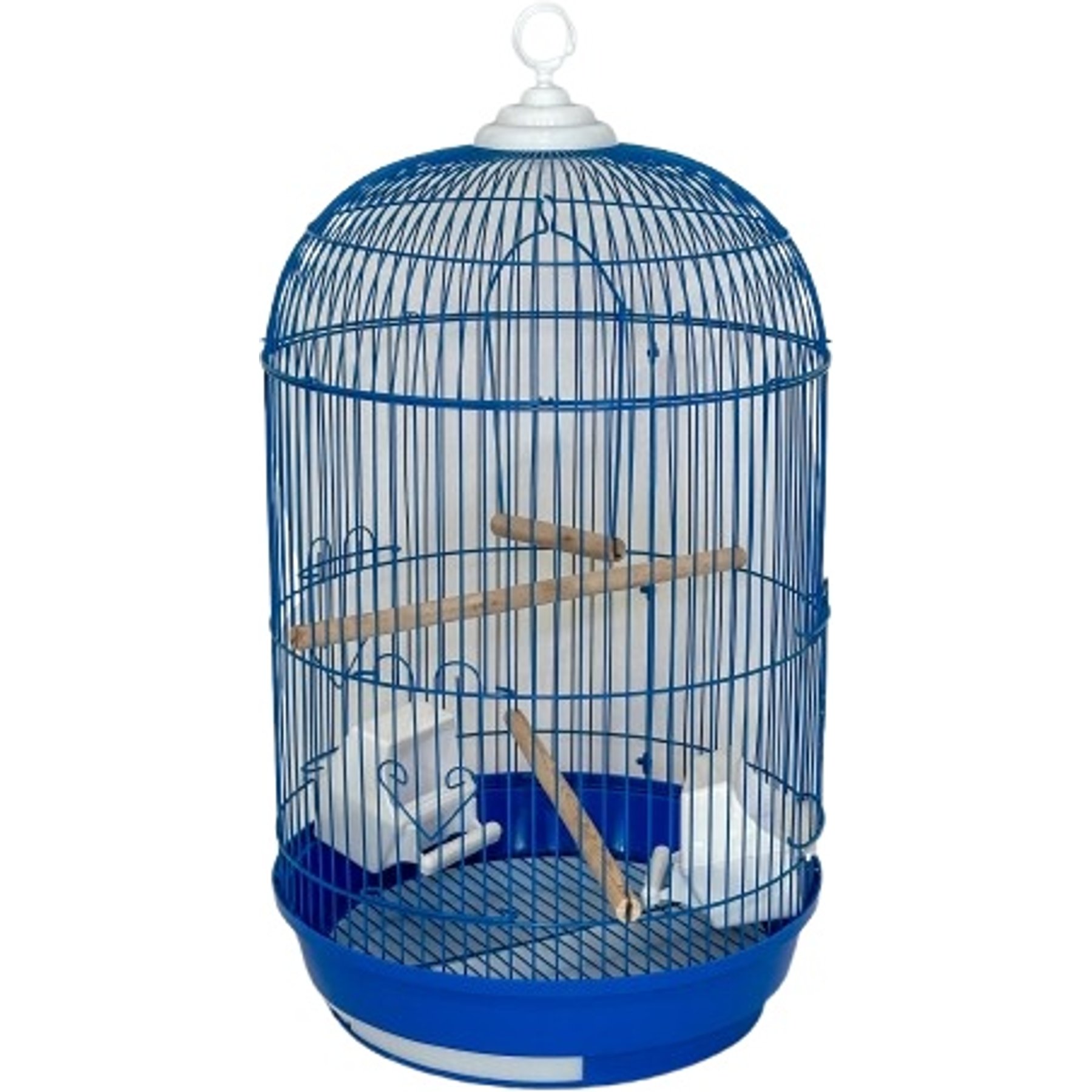 YML Round Dome Top Small Bird Cage with Perch, Blue