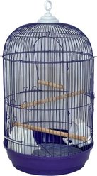 YML Round Dome Top Small Bird Cage with Perch, Purple