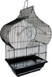 YML Taj Mahal Top Bird Cage with Accessories, Black, Small
