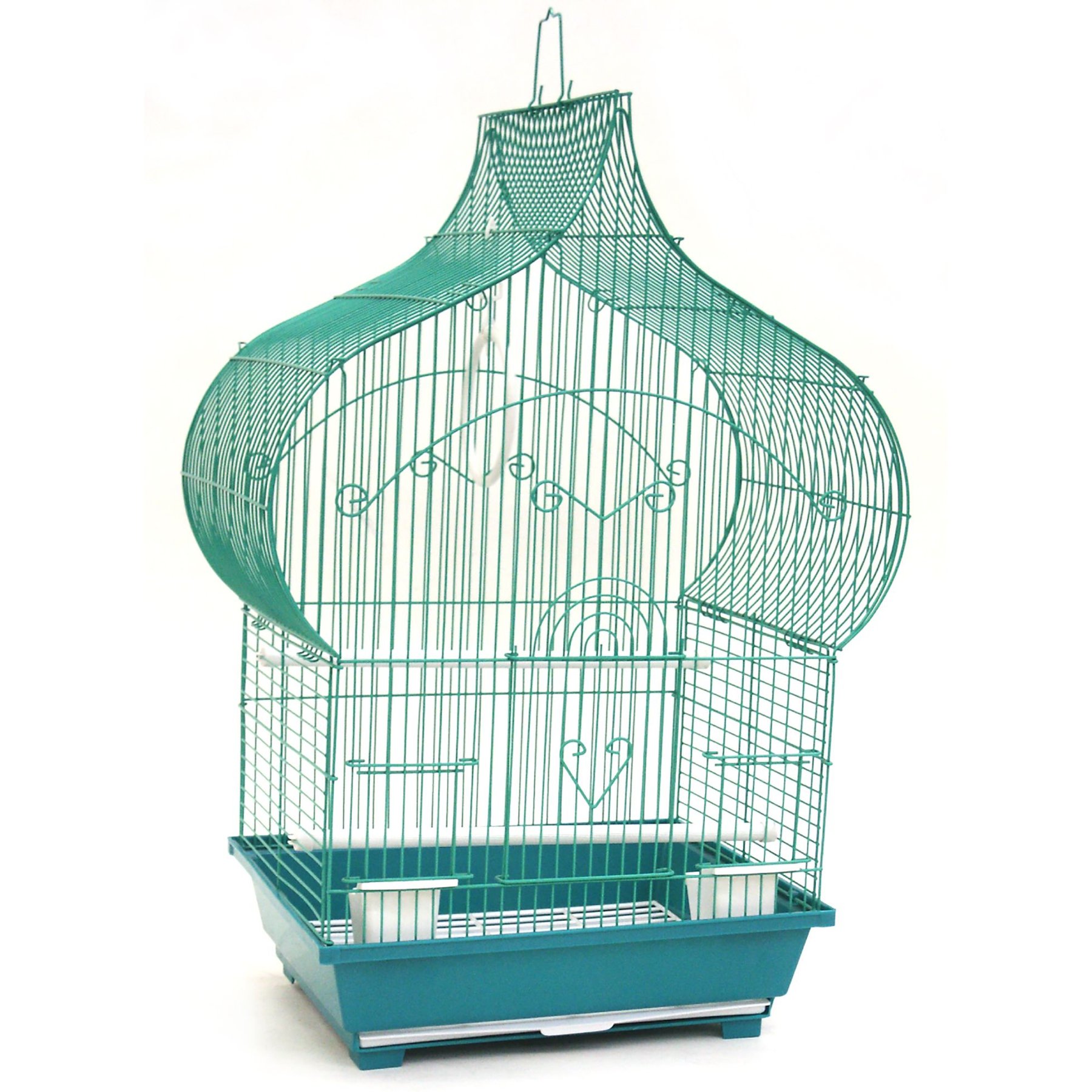YML Taj Mahal Top Bird Cage with Accessories, Green, Medium