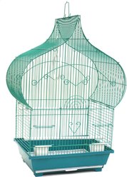 YML Taj Mahal Top Bird Cage with Accessories, Green, Small