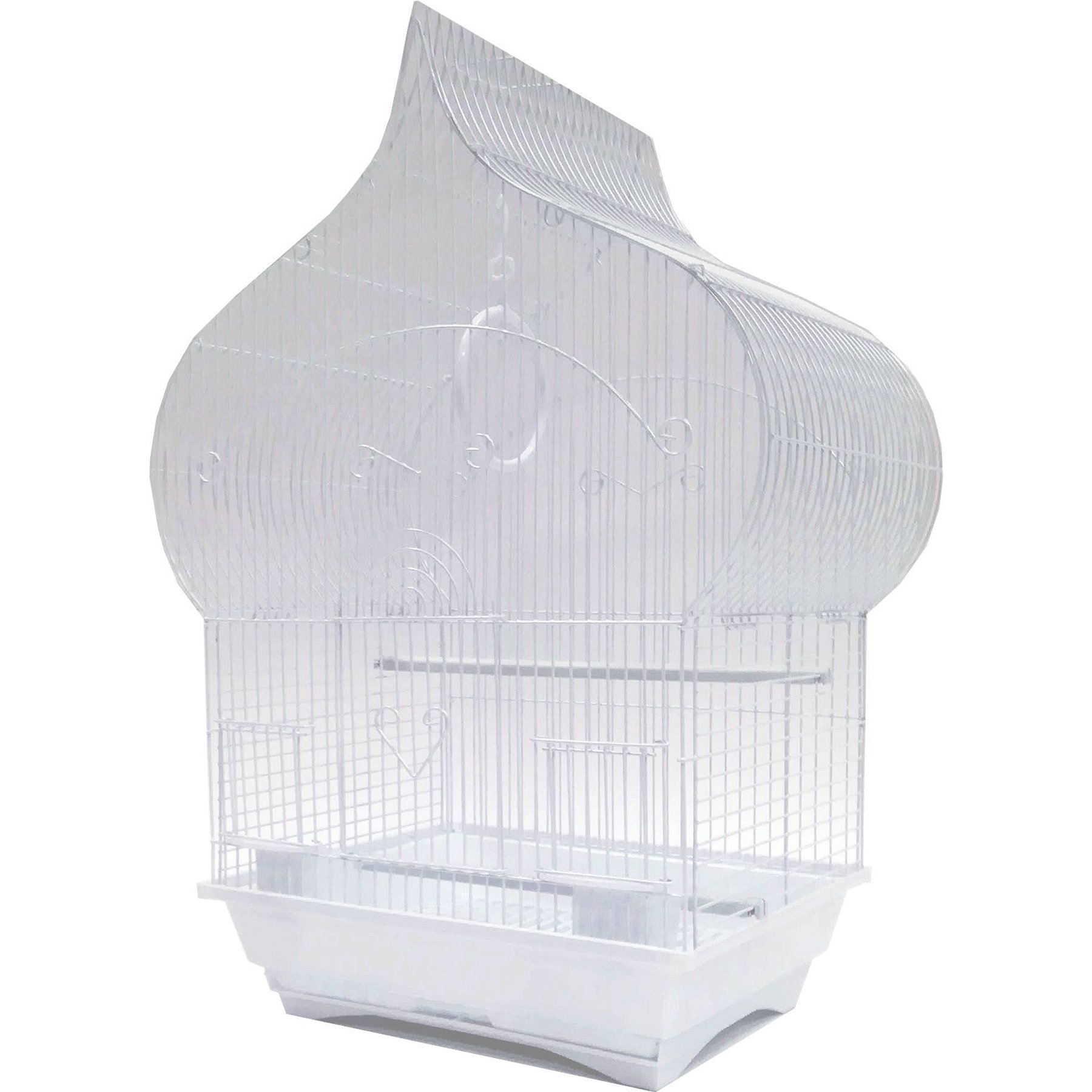 YML Taj Mahal Top Bird Cage with Accessories, White, Small
