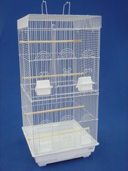 YML Tall Flat Top Four Door Small Bird Cage, White slide 1 of 3