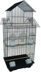 YML Tall Pagoda Top Small Bird Cage, 18 x 14 x 42.5-in, Large, Black