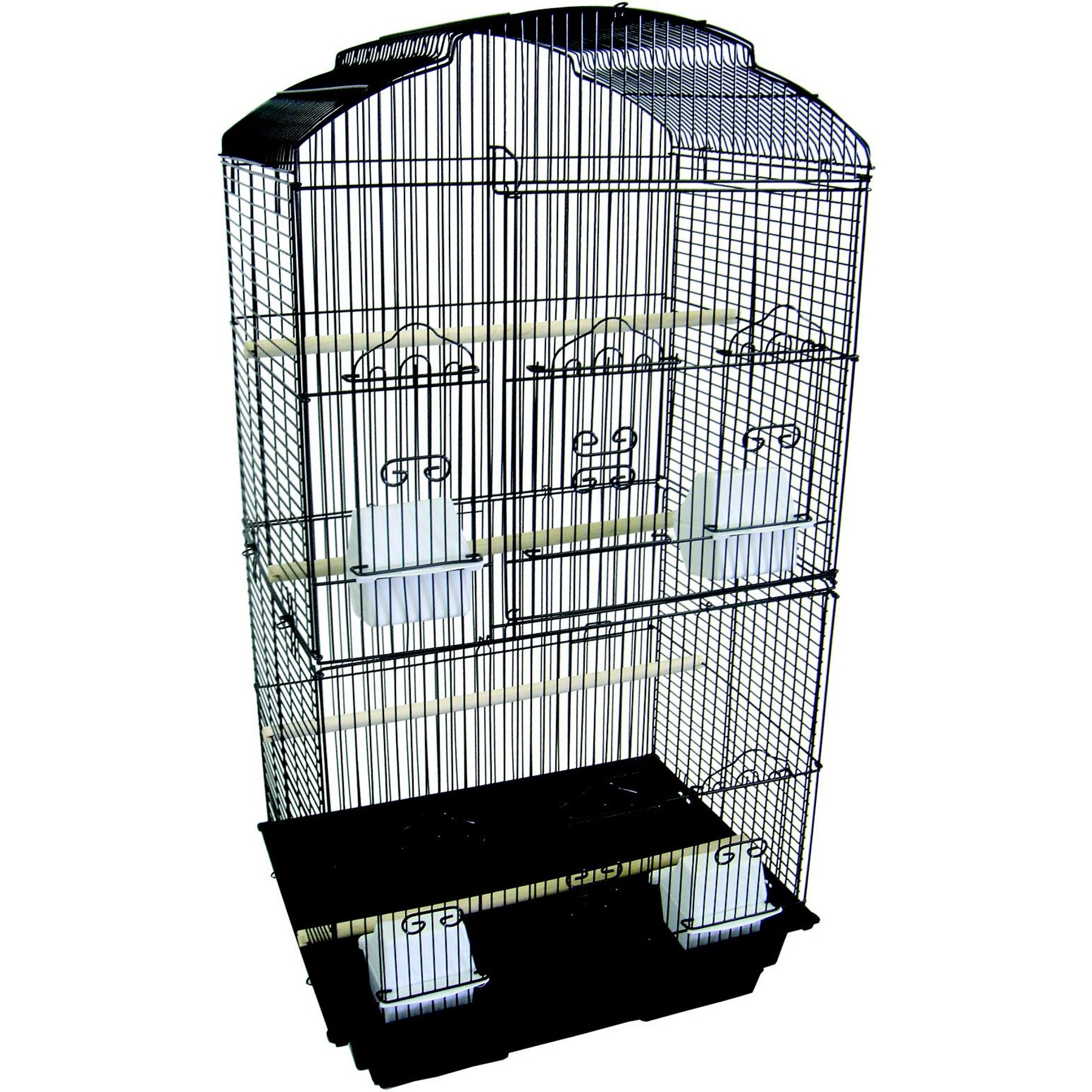 YML Tall Shell Top Small Bird Cage, 18 x 14 x 34.5-in, Large, Black