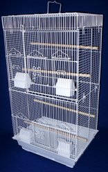 YML Tall Square Top Small Bird Cage, 18 x 14 x 34.5-in, Large, White