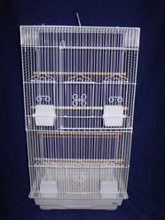 YML Tall Square Top Small Bird Cage, 18 x 14 x 34.5-in, Large, White slide 2 of 2