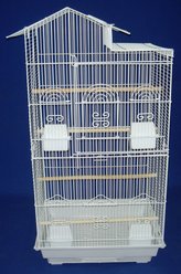 YML Tall Villa Top Small Bird Cage, 18 x 14 x 39.25-in, Large, White