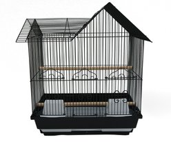 YML Villa Top Bird Cage with Perch, Black slide 2 of 3