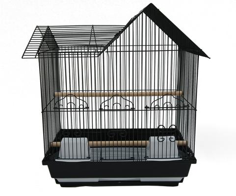 Show full view: YML Villa Top Bird Cage with Perch, Black slide 2 of 4