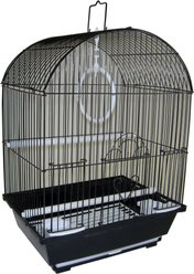 YML White Dome Top Parakeet Bird Cage, Medium, Black