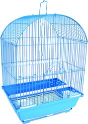 YML White Dome Top Parakeet Bird Cage, Medium, Blue