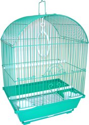YML White Dome Top Parakeet Bird Cage, Medium, Green