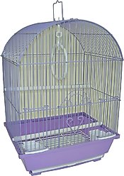 YML White Dome Top Parakeet Bird Cage, Medium, Purple