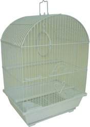 YML White Dome Top Parakeet Bird Cage, Medium, White