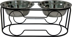YML Wrought Iron Stand Dog & Cat Feeder Bowl, Stainless Steel, Small