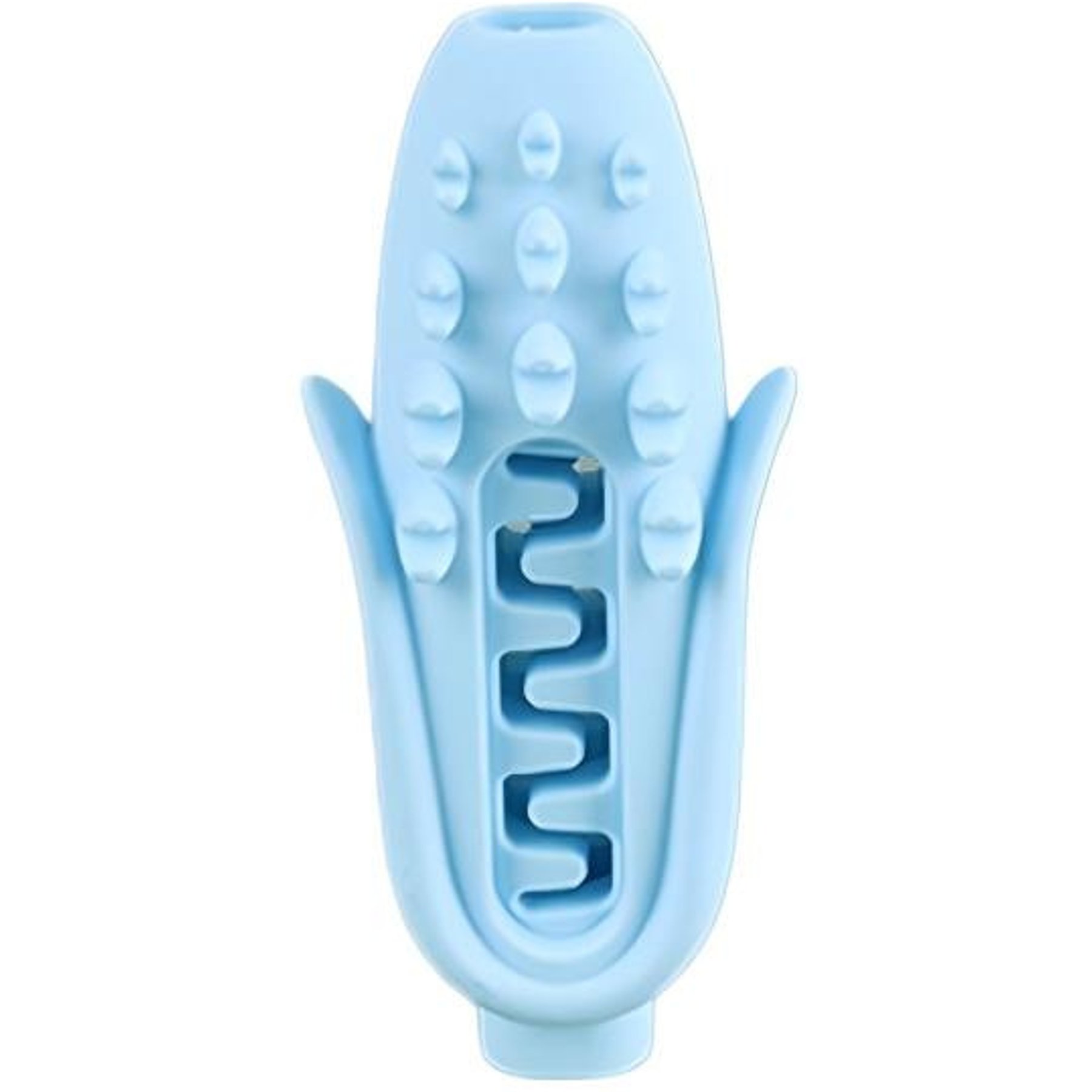 YOSIMFUR Food-Grade Silicone Corn-Shaped Chew Dog Toy, Blue