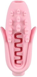 YOSIMFUR Food-Grade Silicone Corn-Shaped Chew Dog Toy, Pink slide 1 of 9