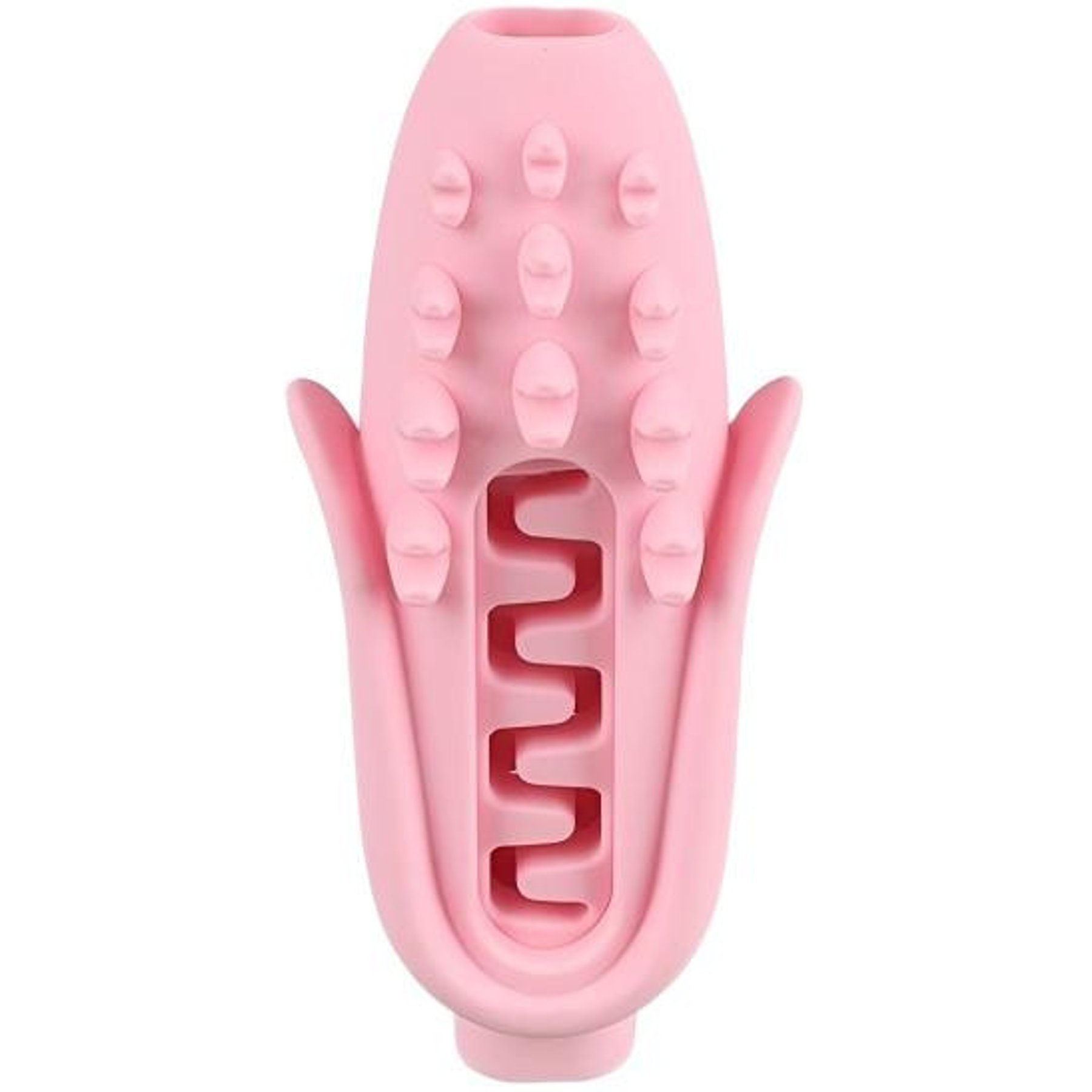 YOSIMFUR Food-Grade Silicone Corn-Shaped Chew Dog Toy, Pink