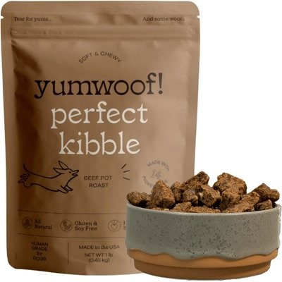 Yumwoof Natural Pet Food Yumwoof Natural Pet Food Perfect Kibble Gut Health Beef Pot Roast Air-Dried Dog Food, 14-oz bag