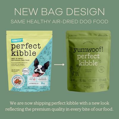 Show full view: Yumwoof Natural Pet Food Perfect Kibble Gut Health Coconut Chicken Air-Dried Dog Food, 14-oz bag slide 3 of 9