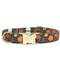Show in main carousel: Zaley Designs Ditzy Floral Pumpkins Cotton Adjustable Dog Collar, Charcoal/Orange, Large: 15 to 25-in neck, 1-in wide slide 1 of 6