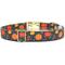 Show in main carousel: Zaley Designs Ditzy Floral Pumpkins Cotton Adjustable Dog Collar, Charcoal/Orange, Large: 15 to 25-in neck, 1-in wide slide 2 of 6