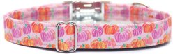Zaley Designs Pumpkins Cotton Adjustable Dog Collar, Purple/Pink/Orange, Small: 10 to 14-in neck, 3/4-in wide slide 2 of 5