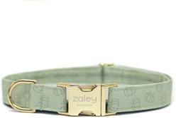 Zaley Designs Pumpkins Cotton Adjustable Dog Collar, Sage Green, Medium: 13 to 20-in neck, 1-in wide