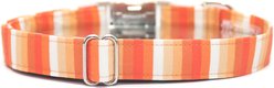 Zaley Designs Stripe Cotton Adjustable Dog Collar, Orange, Small: 10 to 14-in neck, 3/4-in wide slide 2 of 5
