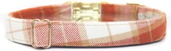 Zaley Designs The Biscuit Plaid Flannel Cotton Adjustable Dog Collar, Copper/Tan, Large: 15 to 25-in neck, 1-in wide slide 2 of 5