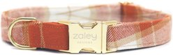 Zaley Designs The Biscuit Plaid Flannel Cotton Adjustable Dog Collar, Copper/Tan, Medium: 13 to 20-in neck, 1-in wide