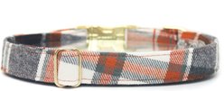 Zaley Designs The Woodson Plaid Flannel Cotton Adjustable Dog Collar, Black/Copper, Small: 10 to 14-in neck, 3/4-in wide slide 2 of 7