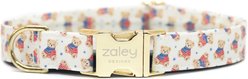 Zaley Designs USA Flag Sweater Teddy Bears Cotton Adjustable Dog Collar, White, Large: 15 to 25-in neck, 1-in wide