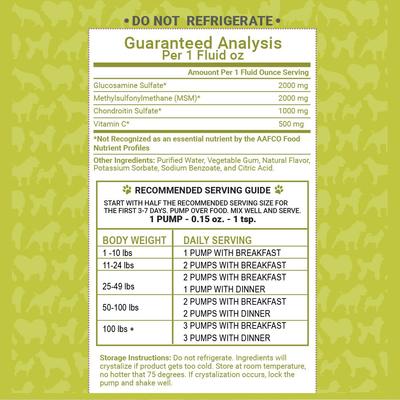 Show full view: Zampa Liquid Glucosamine+ Bacon Flavor Liquid Joint Supplement for Dogs, 32-fl oz bottle slide 7 of 8