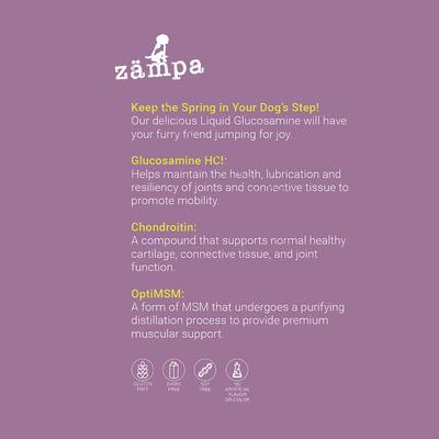 Show full view: Zampa Liquid Glucosamine+ Bacon Flavor Liquid Joint Supplement for Dogs, 32-fl oz bottle slide 8 of 8