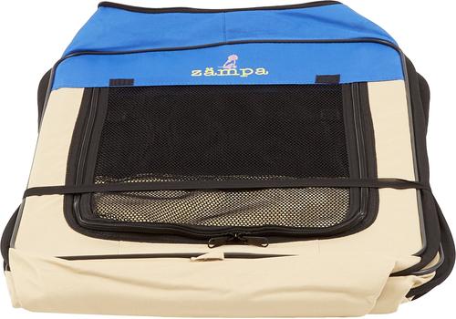 Show full view: Zampa Pet Folding Soft-sided Dog & Cat Playpen, Blue, Medium slide 5 of 8