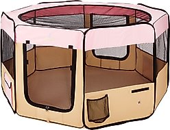 Zampa Pet Folding Soft-sided Dog & Cat Playpen, Pink, Large slide 2 of 5