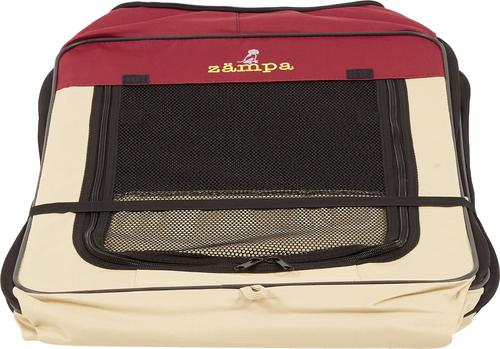 Show full view: Zampa Pet Folding Soft-sided Dog & Cat Playpen, Red, Medium slide 4 of 9