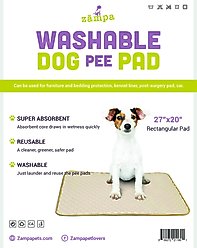 Zampa Pets Quality Whelp Rectangular Reusable Dog Pee Pad, 23 x 16