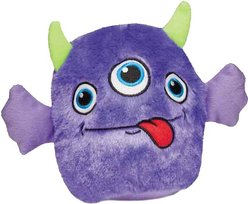 Zanies Rock Monster Squeaky Plush Dog Toy, Purple