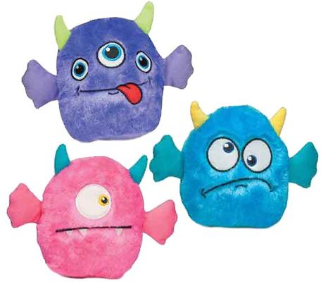 Show full view: Zanies Rock Monster Squeaky Plush Dog Toy, Purple slide 3 of 4