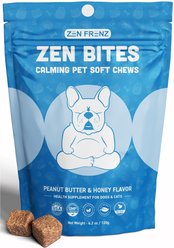 Zen Frenz Zen Bites Peanut Butter & Honey Calming Chew Supplement for Dogs & Cats, 30 count