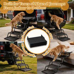 Zendova 5-Step Foldable Dog Car Stairs, Black, Extra Wide slide 2 of 6